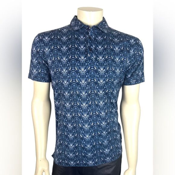 J. Lindeberg Slim Fit S/S Polo Abstract Print on Lux Jersey Fabric Like New XL - Picture 6 of 7